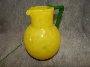 Attributed Charles SCHNEIDER FRENCH ART DECO Art Glass Pitcher - Picture 1 of 3