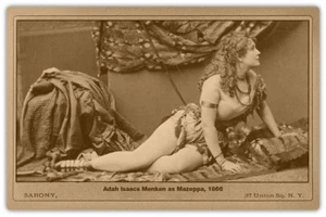ADAH ISAACS MENKEN 1866 Napoleon Sarony Carta Armadio Fotografico Vintage RP - Foto 1 di 1