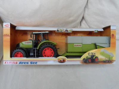 DICKIE TOYS CLAAS ARES 836 RZ SET TRAKTOR TREKKER MIT ANHÄNGER NEU & OVP