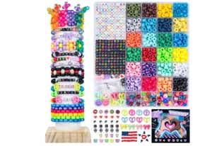 Kandi Bracelet Kit, Rainbow Kandi Beads and 320Pcs Colorful Letter Beads, 28 Col - Picture 1 of 8