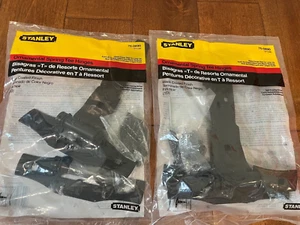 4 Pcs. Stanley Ornamental Spring Gate Tee T Heavy Duty Hinges, Black, w Hardware - Picture 1 of 5