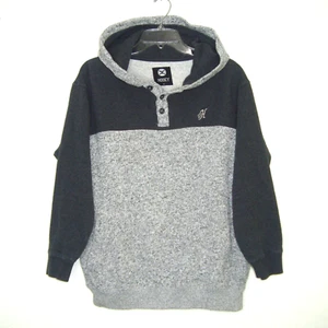 Hooey Henley Hoodie Mens Size M Gray Charcoal Sweatshirt Pullover - Picture 1 of 8