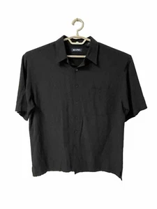 Puritan Buttn Up Camicia Uomo L 46x29 Corta Slv Tinta Unita Nero Pokt Lightwt Rayon Usato in Ottime Condizioni - Foto 1 di 7