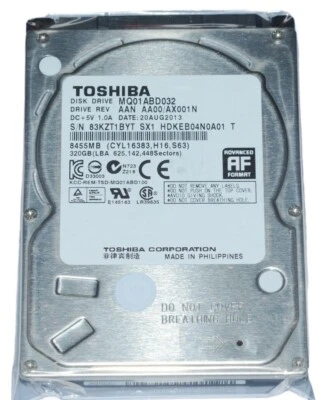Toshiba MQ01ABD032 AAT AA10/AX0A3M 320GB 2.5" SATA HDD - Image 1 of 4