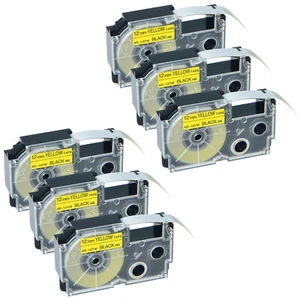 6 cintas PK XR-12YW 12 mm negras sobre amarillas para CS 1/2" KL-120 1500 C500 450B 8200 - Imagen 1 de 12