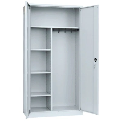 LÜLLMANN Stahl Aktenschrank komplett montiert 195cm hoch Metall Spind Flügeltürenschrank