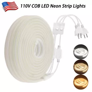 110V Flexible COB LED Strip Waterproof Sign Neon Lights Silicone Tube Home 1-20M - Picture 1 of 26