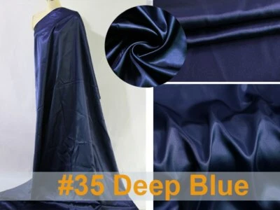 1 Yard Plain Satin Material For Clothing Lining Scarf Silky Charmeuse Fabric - Image 1 of 4