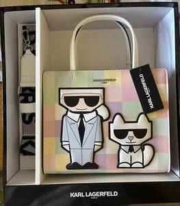 KARL LAGERFELD MAYBELLE SATCHEL CROSSBODY BAG MULTICOLOR KARL CAT w Box - Picture 1 of 4