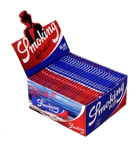 1 Box (50x) Smoking Blue King Size Papers Blättchen - Picture 1 of 2