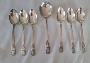 WM A ROGERS c1938 HARMONY PLATEADO 6 cucharaditas 1 LOTE DE CUCHARAS SOPERA GIGANTES - Imagen 1 de 3