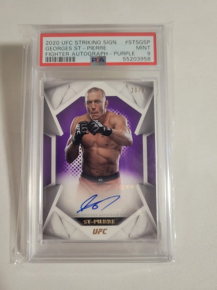 2020 Topps Striking Signatures Georges St-Pierre Purple Auto /99 #STS-GSP Psa 9 - Image 1 of 1