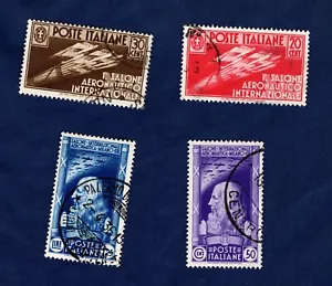 ITALIA 1935 SALONE AERONATICO INTERNAZIONALE SERIE OBLITERATA - Picture 1 of 2