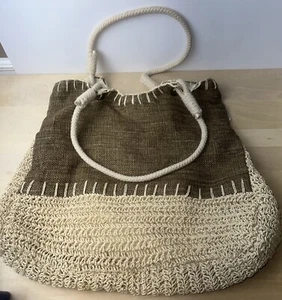 Bolso de Playa Sun 'n' Sand Bolso de Verano Cartera Tela Tejida, Paja con Asas de Cuerda - Imagen 1 de 11
