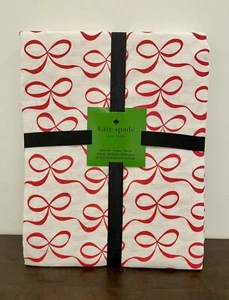 Kate Spade All Wrapped Up Tablecloth  Red and White Christmas Bows 60x102 - Picture 1 of 2