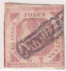 Italy (States)_Napoles_ Stamps_1858_Coat of Arms_ 2Gr_ Cancel: Annullato