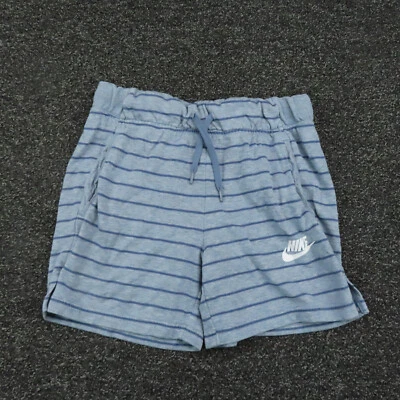Pantalones Cortos Nike Niñas Grandes Gris y Azul Rayas Correr Transpirables Informales Juveniles Foto 1 de 4