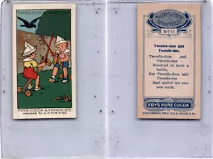 Fry's Pure Cocoa 1917, Nursey Rhymes, #11 Tweedledum & Tweedledee - Imagen 1 de 1