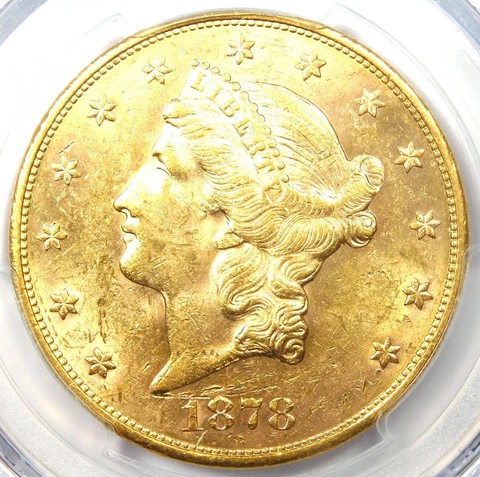 1878-S Liberty Gold Double Eagle $20 Coin - PCGS MS61 (BU UNC) - $3,500 Value Cover