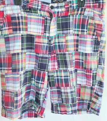 American Living Mens Size 34 Flat Front Madras Shorts - Image 1 of 4