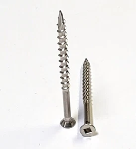 #8 x 2 tornillos de cubierta de madera de acero inoxidable accionamiento cuadrado con 4 puntas tipo 17 - Imagen 1 de 4