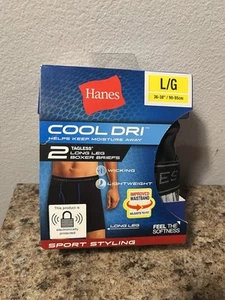 Hanes Long Leg Boxer Briefs Men’s Size Large Total Of Two Pairs (New) - Picture 1 of 4