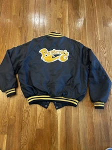 Vintage King Louie Pro Fit Jacket Medium Black USA Coat Snap Quilted “Panteras” - Picture 1 of 16