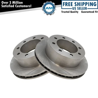 Rear Disc Brake Rotors Set Pair for 99-07 Ford Van Econoline SRW Models - Image 1 of 4