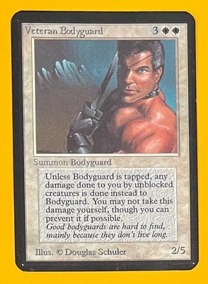 MTG VETERAN BODYGUARD (Ink) Alpha (OldManMTG 012-362) - Image 1 of 4