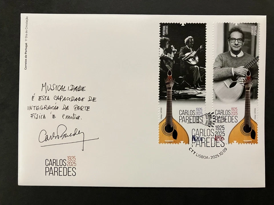 Portugal 2025 - 80 Years Carlos Paredes Birth stamps set FDC - Image 1 of 1