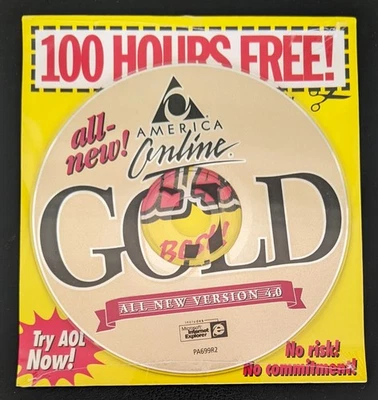RARE America Online Collectible Program Disc v4.0, Vintage AOL CD, COUPON Gold - Image 1 of 2