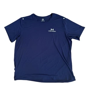 Under Armour 4XL Rush Energy Short Sleeve Performance Shirt Sports Navy Blue T99 - Picture 1 of 7