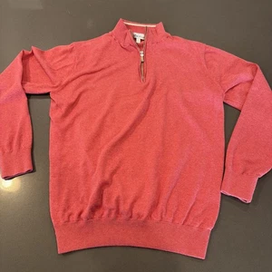 Peter Millar Perth Performance Quarter Zip Pullover Sweater Pink Gr. M - Bild 1 von 8