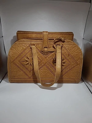 Estuche tocador de mano de cuero vintage de los años 60 Foto 1 de 4