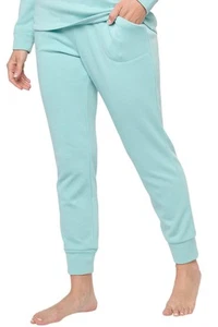AnyBody Lounge Faux Fur Fleece Jogger Seafoam - Picture 1 of 1
