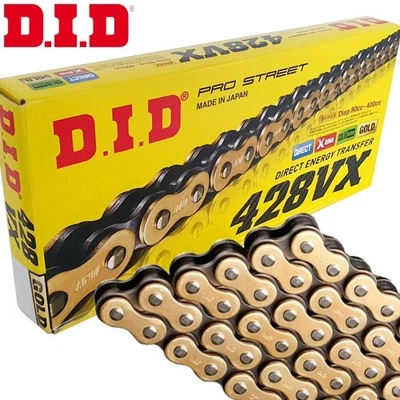 DID Kette für F.B. Mondial HPS 125 i ABS 2023 X-Ring 428VX gold/schwarz Clip - Bild 1 von 2