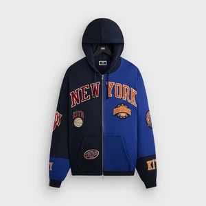 Kith for the New York Knicks Mash Up Cropped Braxton Vintage Hoodie Size XXL - Picture 1 of 10
