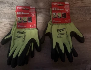 2 Paar Milwaukee High Visibility-Cut Level 5-Polyurethan Sicherheitshandschuhe-Größe 9”L - Bild 1 von 8