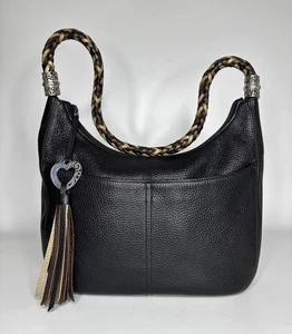 Bolso Hobo Brighton Barbados con Cremallera Cuero Negro - Imagen 1 de 11