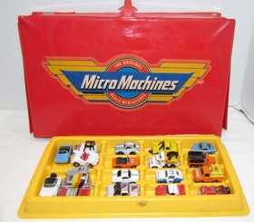  Galoob Micro Machines, Lot of 19 in Case: Trucks, Cars, Boat
