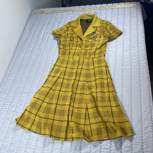 Vestido Her Universe Harry Potter Hufflepuff House Pequeño Amarillo Cuadros Hogwarts - Imagen 1 de 11