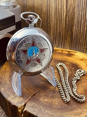 Vintage Military Molnija Pocket Watch 50mm Molnija 3602 Soviet USSR #6830 - Image 1 of 4