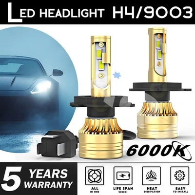 H4 9003 Super White Kit LED Headlight Bulbs Hi/Lo Beam For Nissan Maxima 01-2020 Foto 1 de 4
