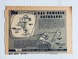 Anuncio impreso vintage 1954 Allyn Sales Sea Fury motor fueraborda gas media página 8x5,5 - Imagen 1 de 3