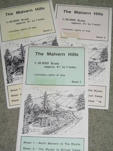 Malvern Hills - set of 3 walking maps 1:10,000 scale, based on Ordnance Survey - Picture 1 of 2