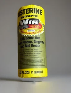 vintage 1970-80s listerine 32oz Unopened promotional glass bottle. Collectible. - Picture 1 of 3