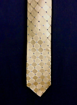 Michael Kors, corbata 100% seda, diamantes dorados con azul. (#8641) Foto 1 de 4