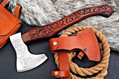 CUSTOM HAND MADE HIGH CARBON STEEL VIKING AXE HATCHET / TOMAHAWK  ZS 400 - Image 1 of 4