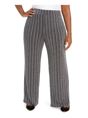 JM COLLECTION Womens Silver Pull-on Style Evening Wide Leg Pants Plus 2X - Image 1 of 3