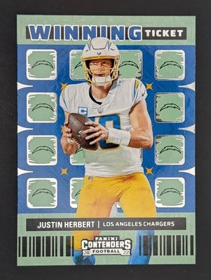 2022 Panini Contenders Optic Winning Tickets #WT-JHE  Justin Herbert - Image 1 of 2